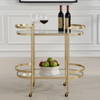 Isabelle Gold Bar Cart, Bar Carts & Cabinet by Uttermost, 33.5" width x 32" height x 17.75" depth thumbnail 2