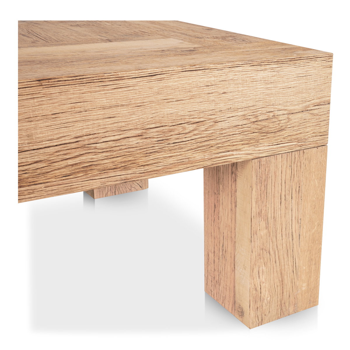 Evander Coffee Table Rectangle Aged Oak, by Moe's Home, 60" width x 16.5" height x 32" depth View 5