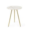 Vivienne   White Marble with Antique Gold Metal Round Small Side Table, Side & End Table by Mercana, 16" length x 16" width x 19" height thumbnail 2