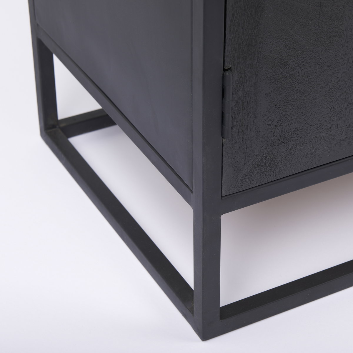 Sloan 40.0W Black Wood with Black Metal Frame Accent Cabinet, Cabinets & Chest by Mercana, 40" length x 17.5" width x 36.25" height View 12