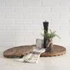 Waverly Round Light Brown Wood Scalloped Edged Trays thumbnail 1
