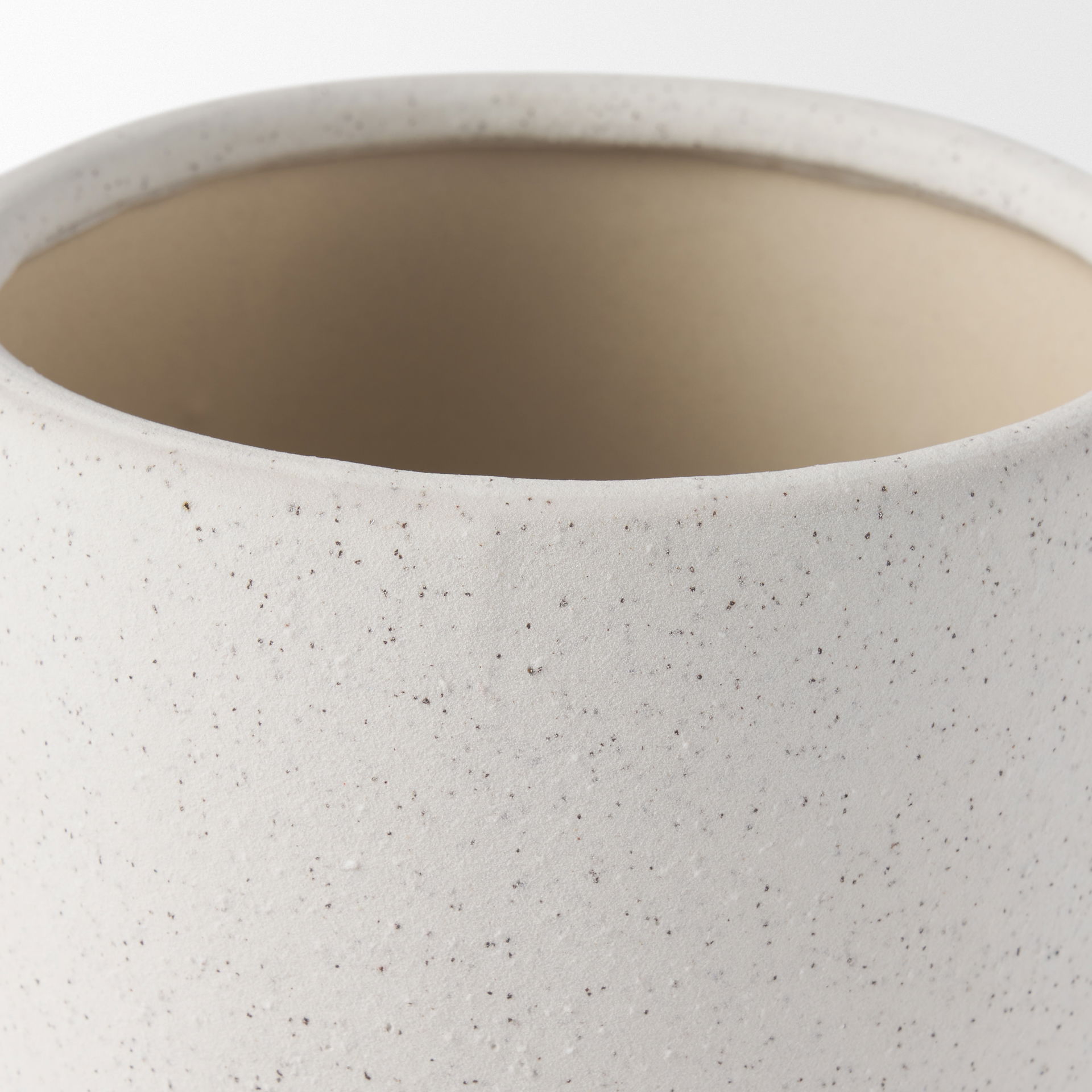 Dylan Small Textured Off White with Handles Ceramic Vase large image 
