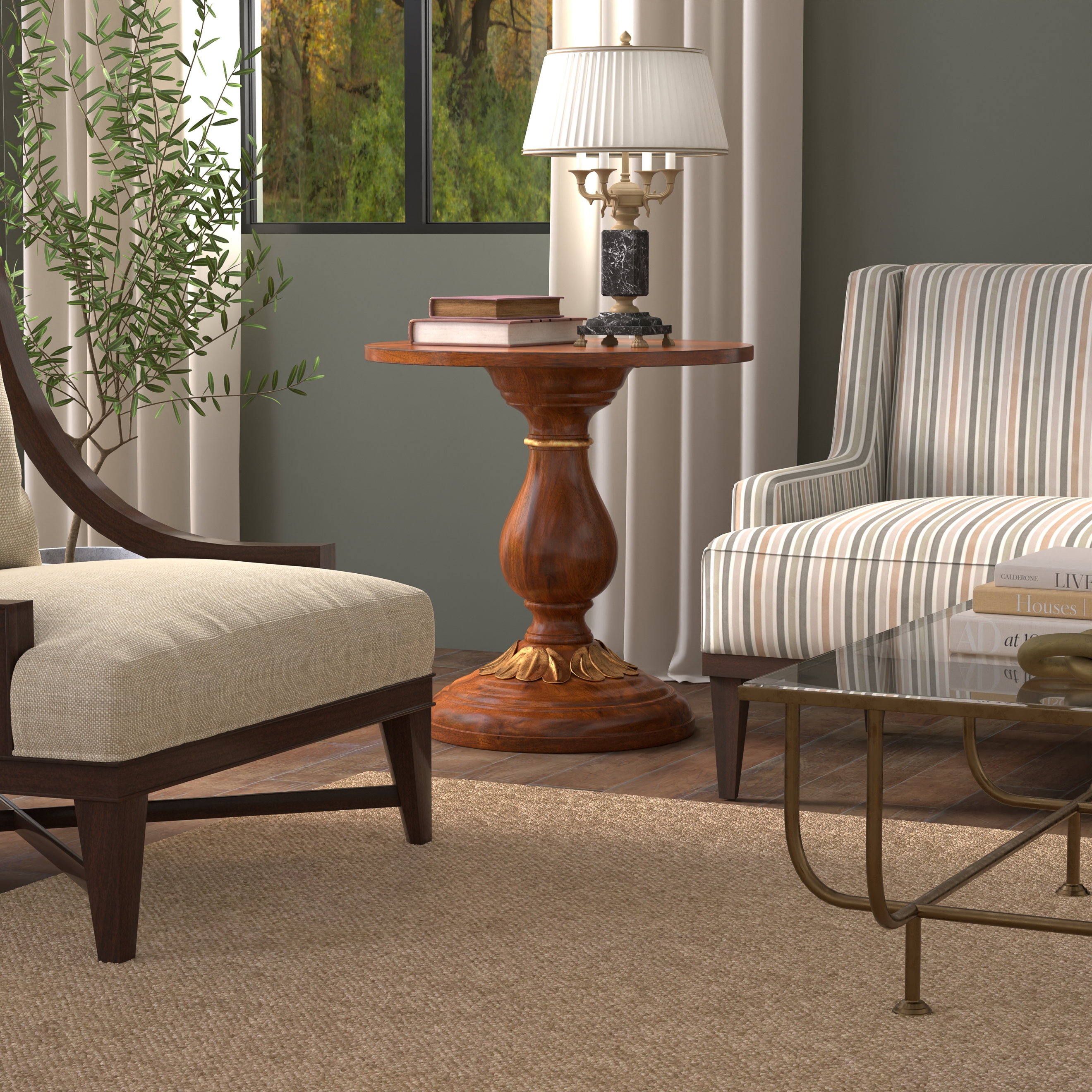 Elizabeth Carved End Table, Side & End Table by Sarreid, 28" length x 28" width x 28" height View 14