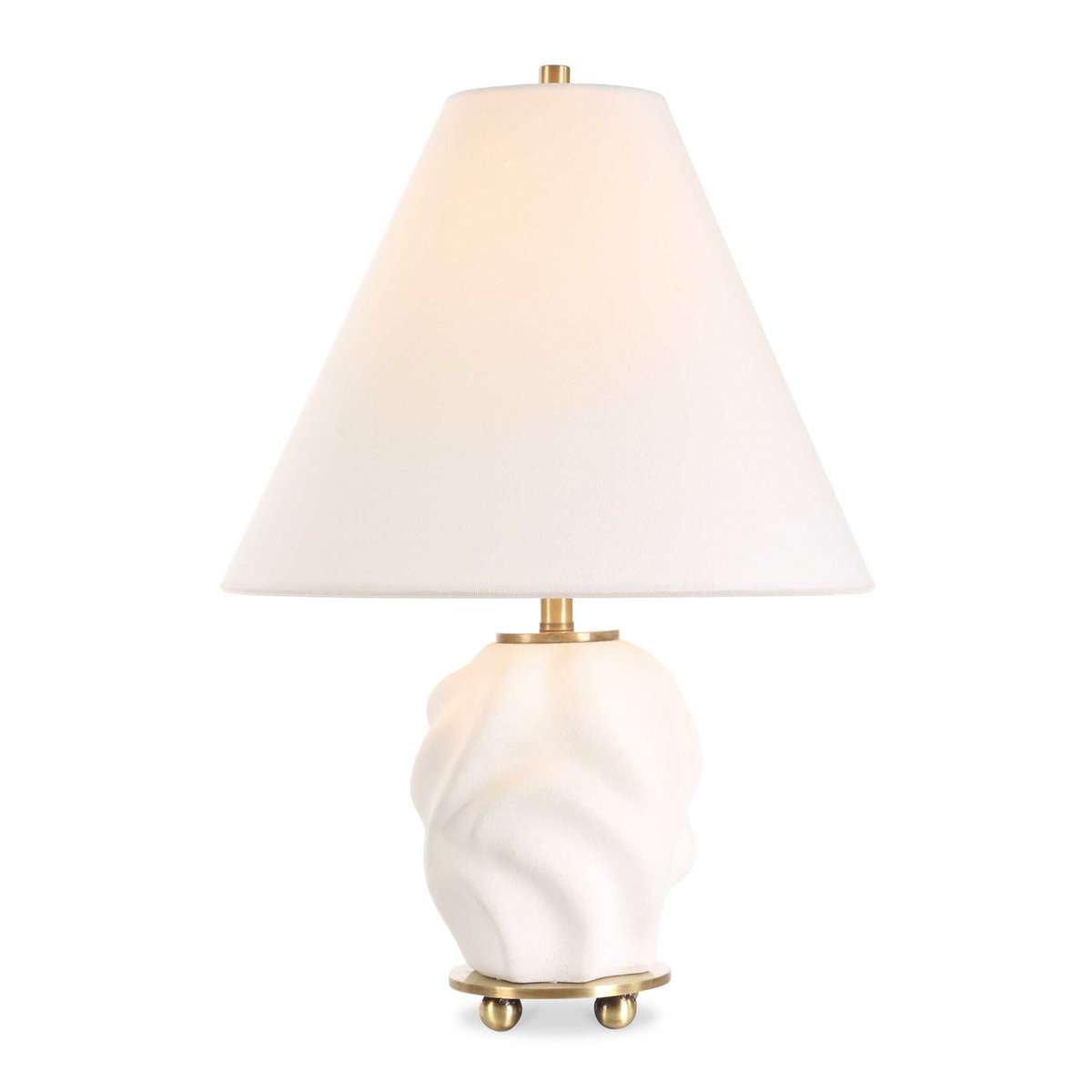 Bora White Accent Lamp, Table Lamp by Uttermost, 12" width x 17.5" height x 12" depth View 1