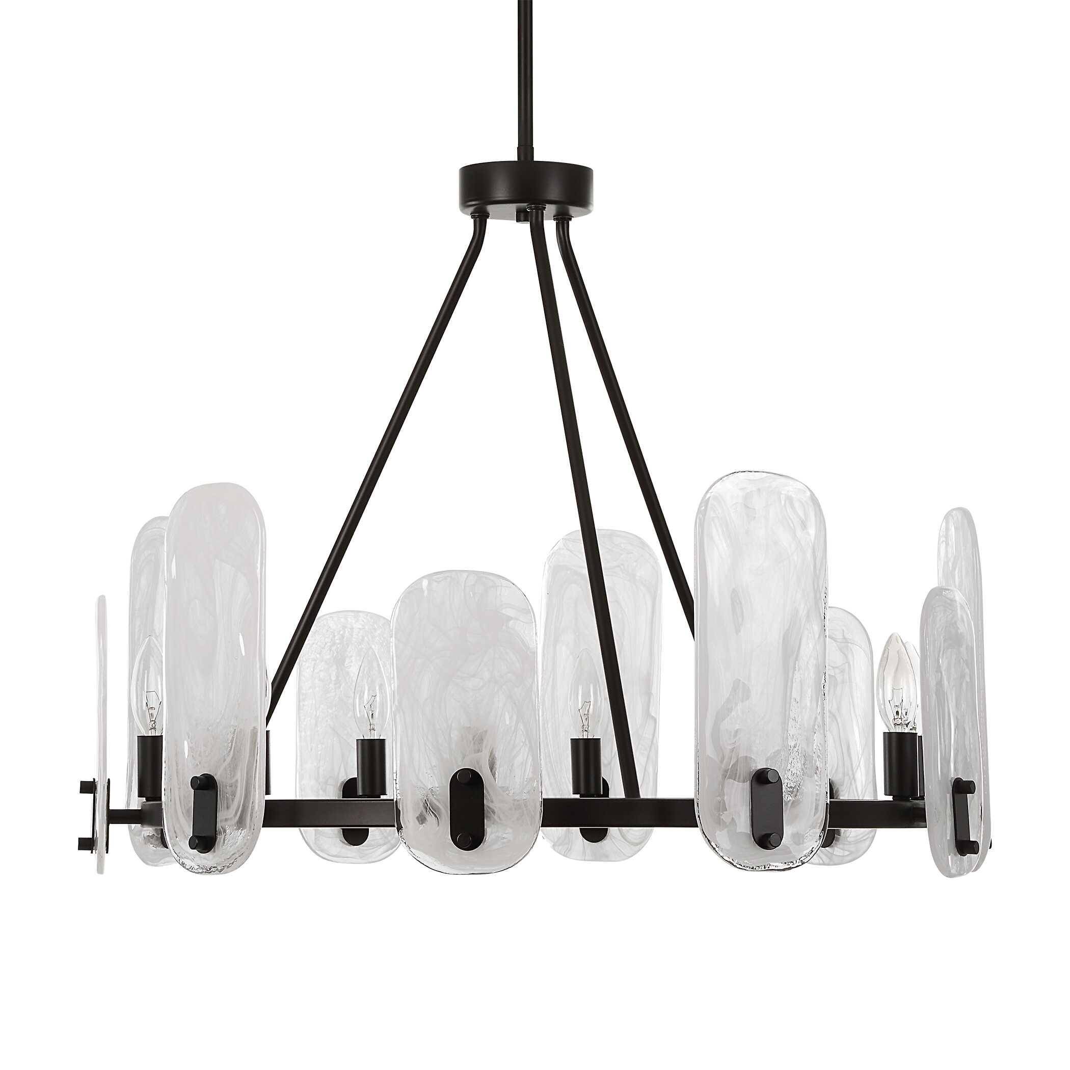 Ellipse 10 Light Dark Bronze Chandelier, Ceiling Light by Uttermost, 28" width x 22.5" height x 28" diameter x 28" depth View 6