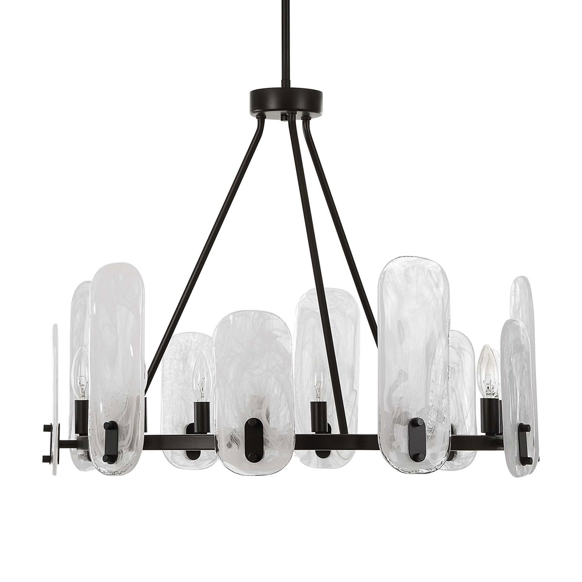 Ellipse 10 Light Dark Bronze Chandelier, by Uttermost, 28" width x 22.5" height x 28" diameter x 28" depth View 6