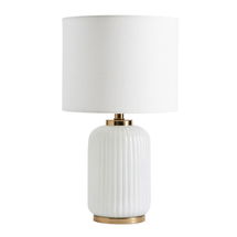 Online Designer Bedroom Bailey Recycled Glass Table Lamp, White