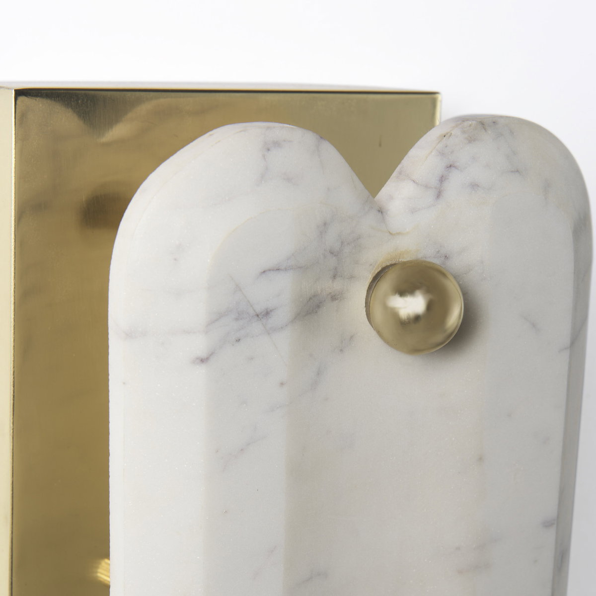 Stein 5L x 6W Gold with White Marble Shade Wall Sconce, by Mercana, 5" length x 6" width x 12" height View 5