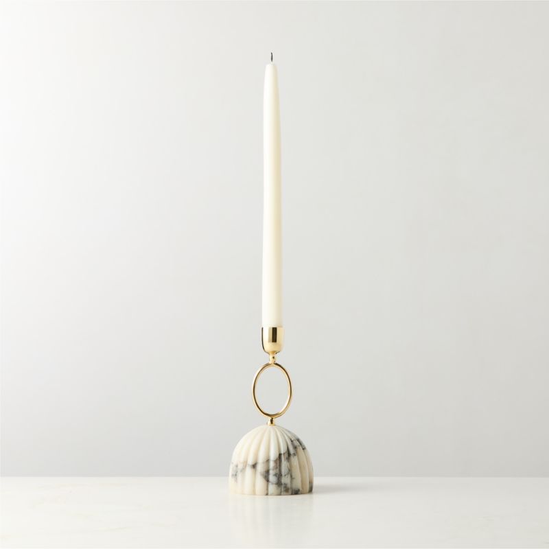 Online Designer Living Room Cupola Viola Marble Taper Candle Holder Wide