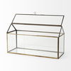 Hutt 16L x 6W x 9H Gold Glass Terrarium Box, Boxe by Mercana, 16.14" length x 5.91" width x 9.06" height thumbnail 5