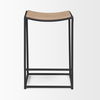 Taniel Light Brown Wood with Black Metal Counter Stool, Counter & Bar Stool by Mercana, 18" length x 16" width x 27.25" height thumbnail 6