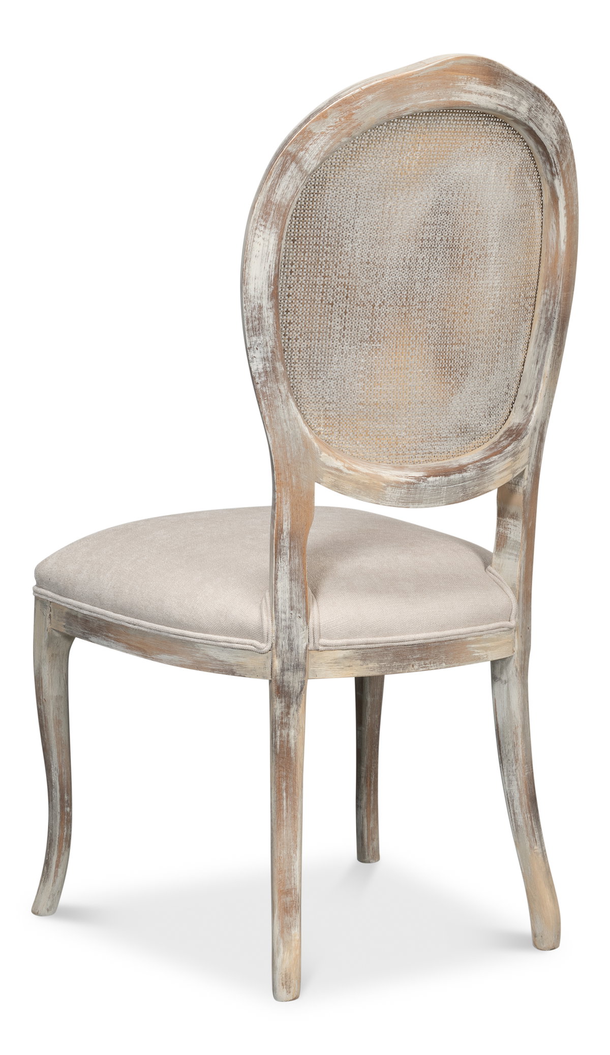 Oval Cane Back S/Chair Grey Oak  Taupe, by Sarreid, 2' length x 1'9" width x 3'5" height View 11