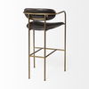 Parker Brown Faux Leather Seat Gold Metal Bar Stool thumbnail 5