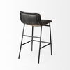 Kavalan 33.5' Total Height Ebony Leather Seat Black Metal Frame Counter Stool thumbnail 6