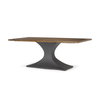 Maxton 79'L x 39'W Rectangular Pedestal Dining Table | Brown Wood & Gunmetal Metal | Seats 6, by Mercana, 79" length x 39" width x 30" height thumbnail 1