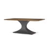 Maxton II 79x39 Rectangular Brown Solid Wood Top Dark Gunmetal Base Dining Table, by Mercana, 79" length x 39" width x 30" height thumbnail 1