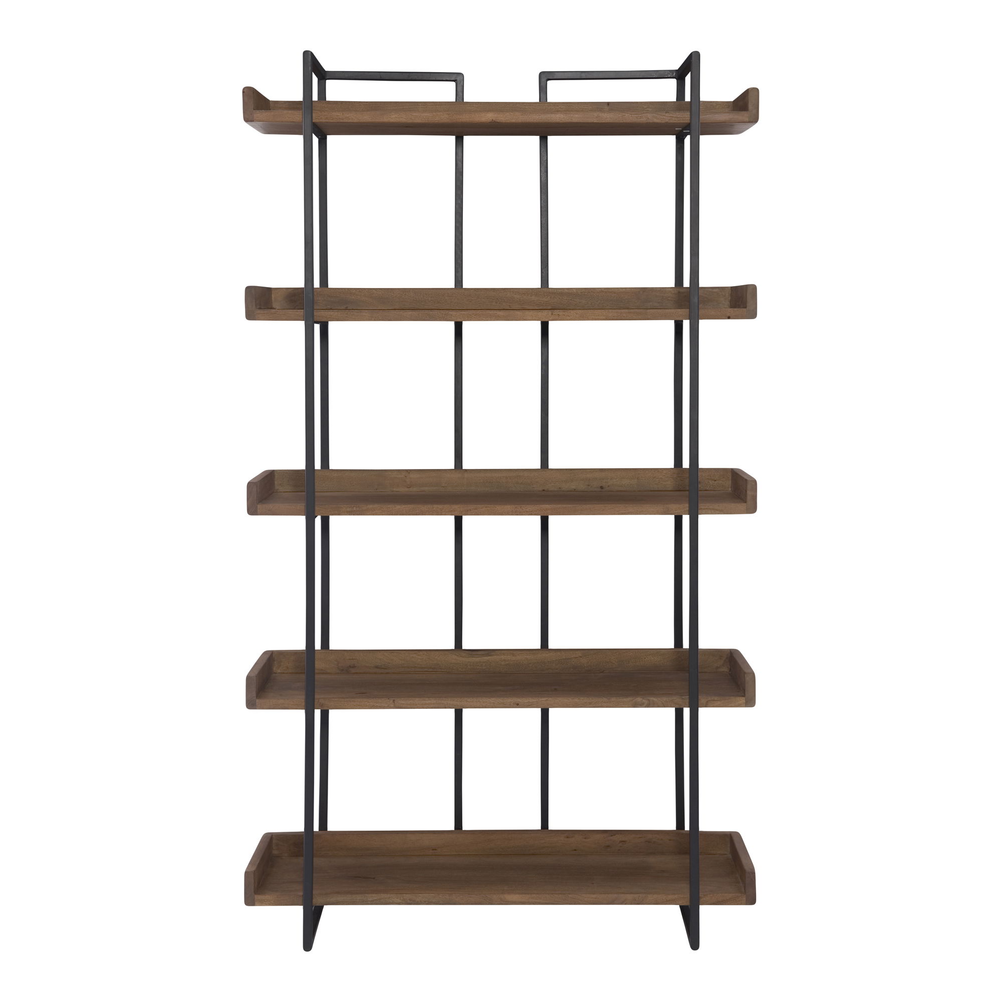 Vancouver Bookshelf Small Light Brown, Shelving & Bookcase by Moe's Home, 44" width x 75" height x 13.5" depth View 1