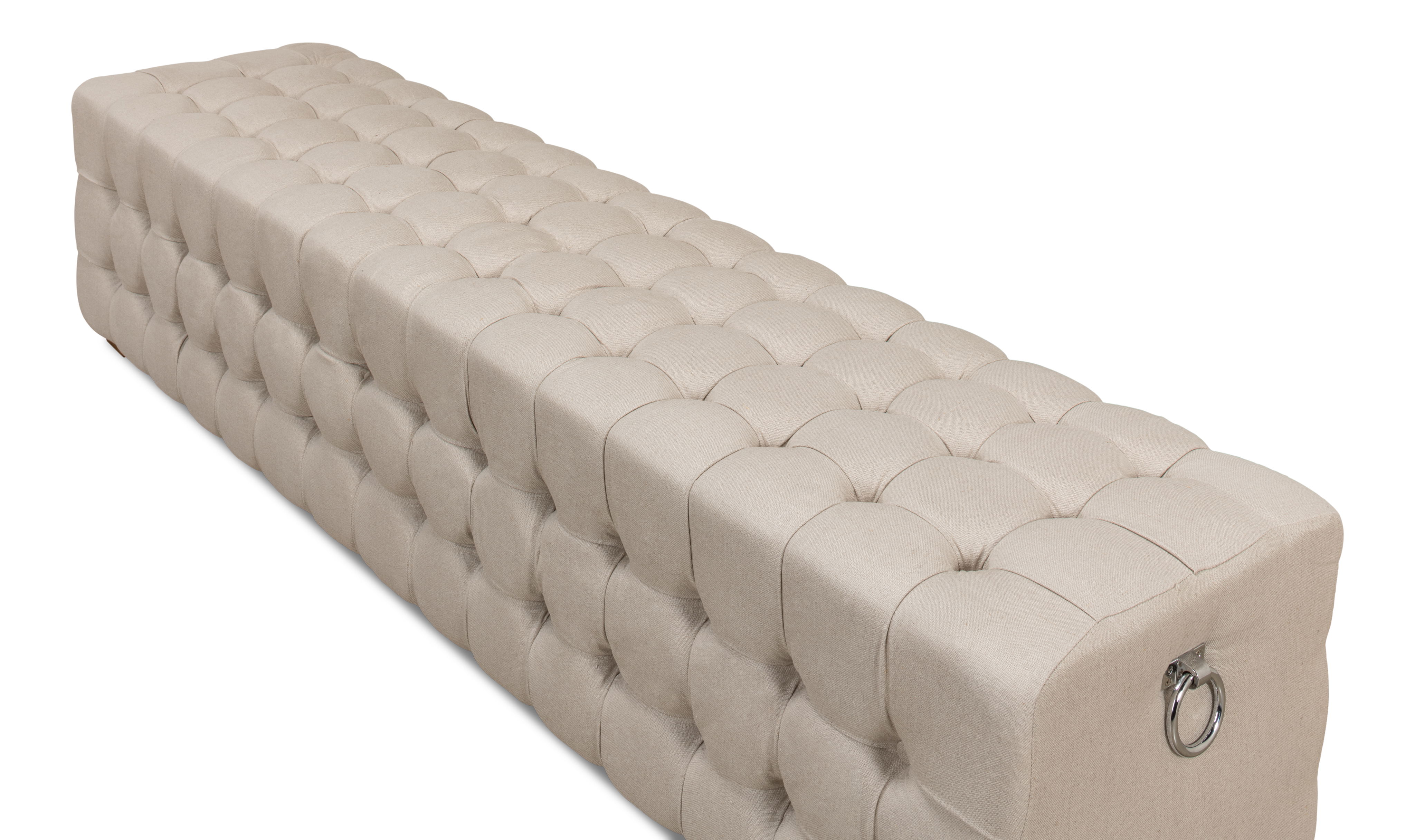 Beam Bench, Tufted Beige Linen large image 