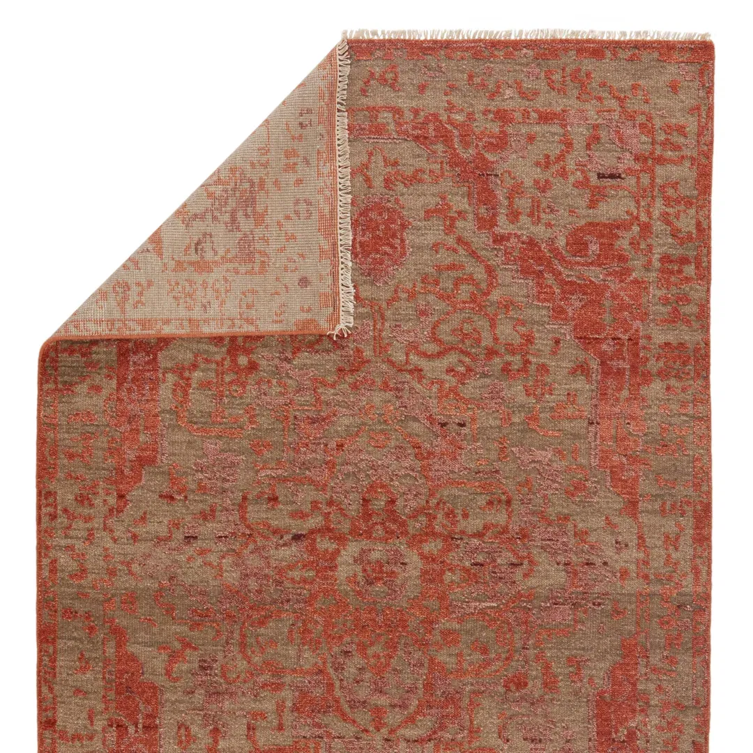 Azar Oriental Hand Knotted Wool Red/Gray Area Rug large image 