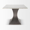 Maxton 79'L x 39'W Rectangular Pedestal Dining Table | White Marble & Gunmetal Metal | Seats 8, by Mercana, 79" length x 39" width x 30" height thumbnail 4