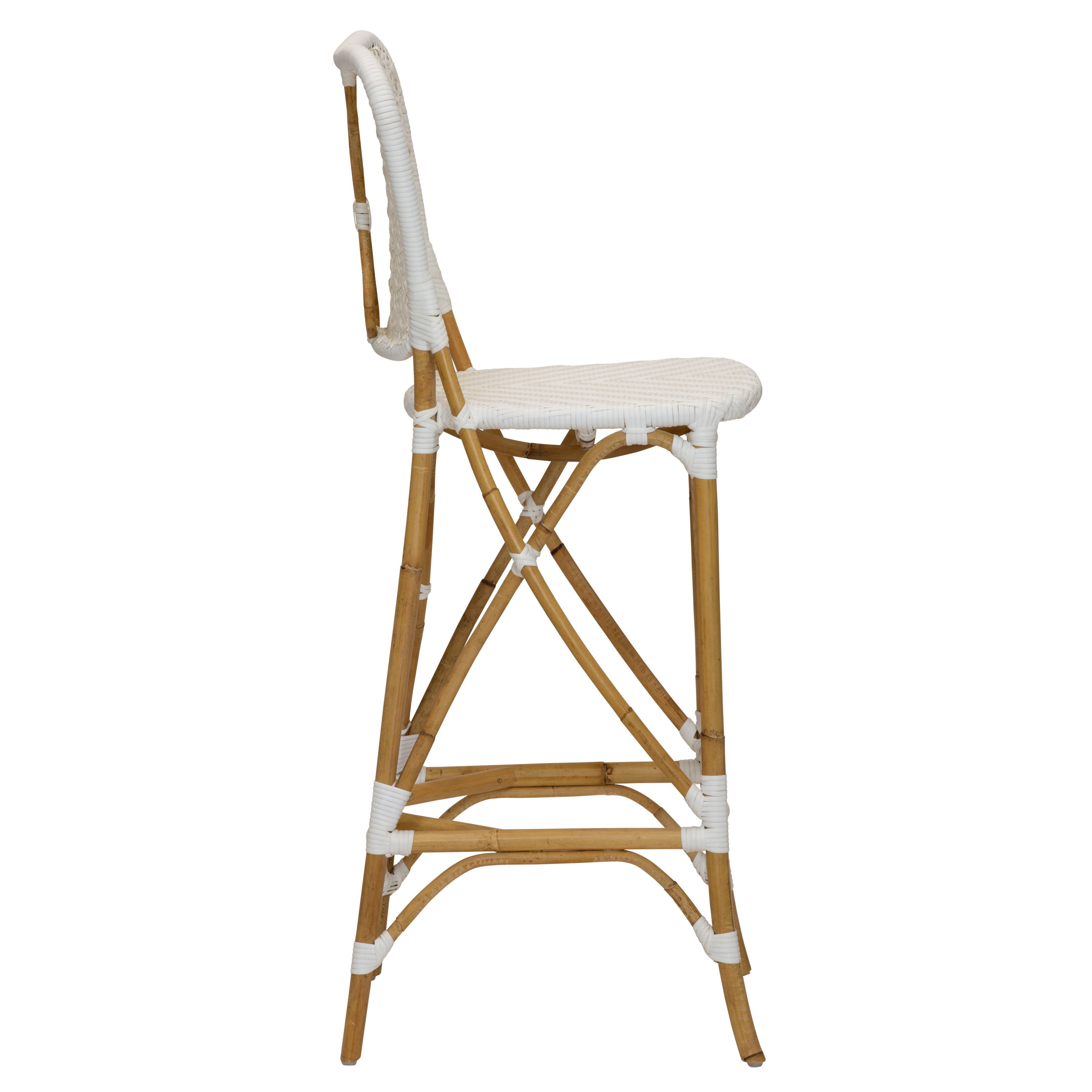 Clemente Bar Stool in Natural/White, Counter & Bar Stool by Woven, 18.5" width x 45.5" height x 19.5" depth View 4