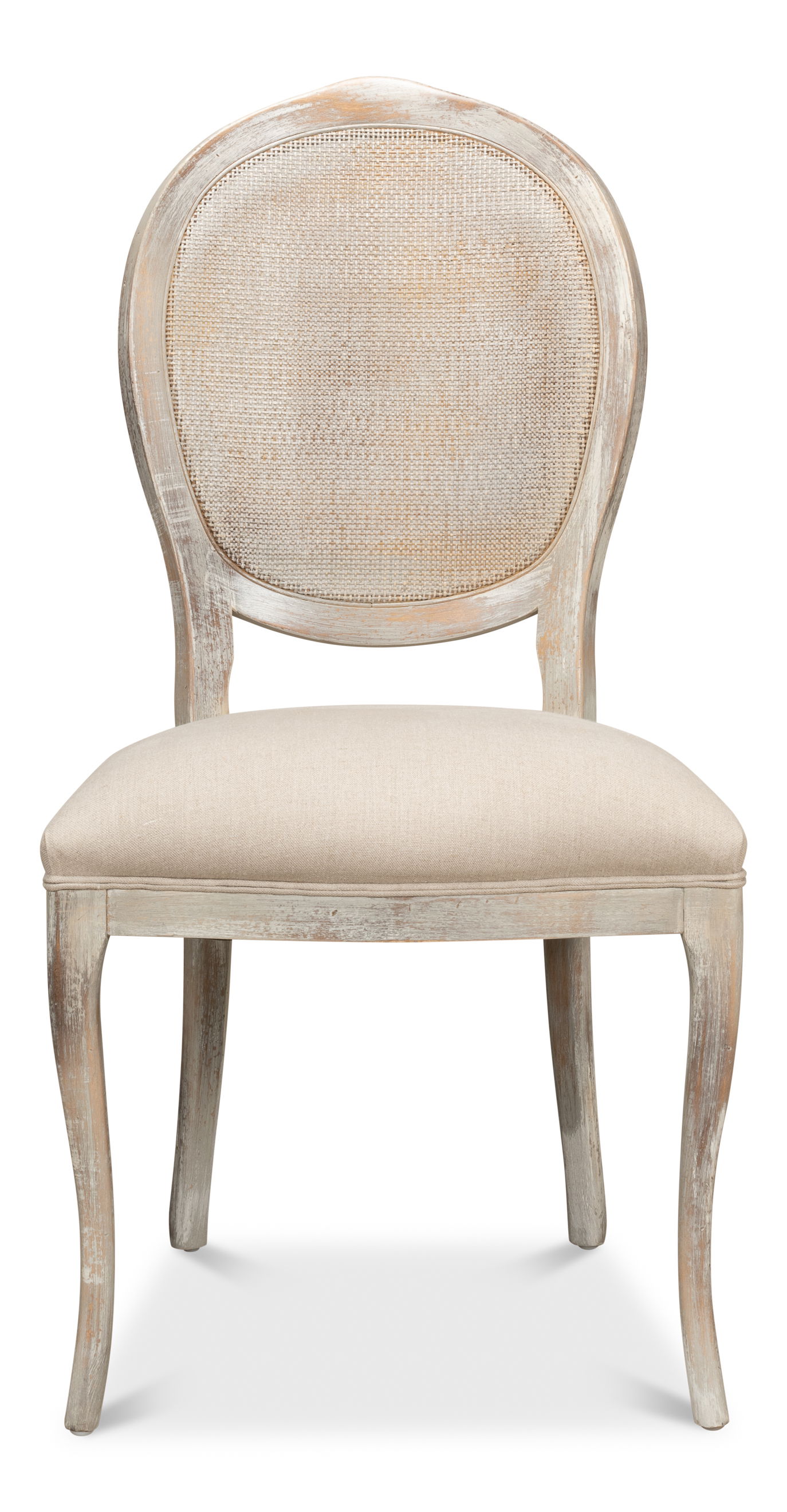 Oval Cane Back S/Chair, Grey Oak, Flax large image 