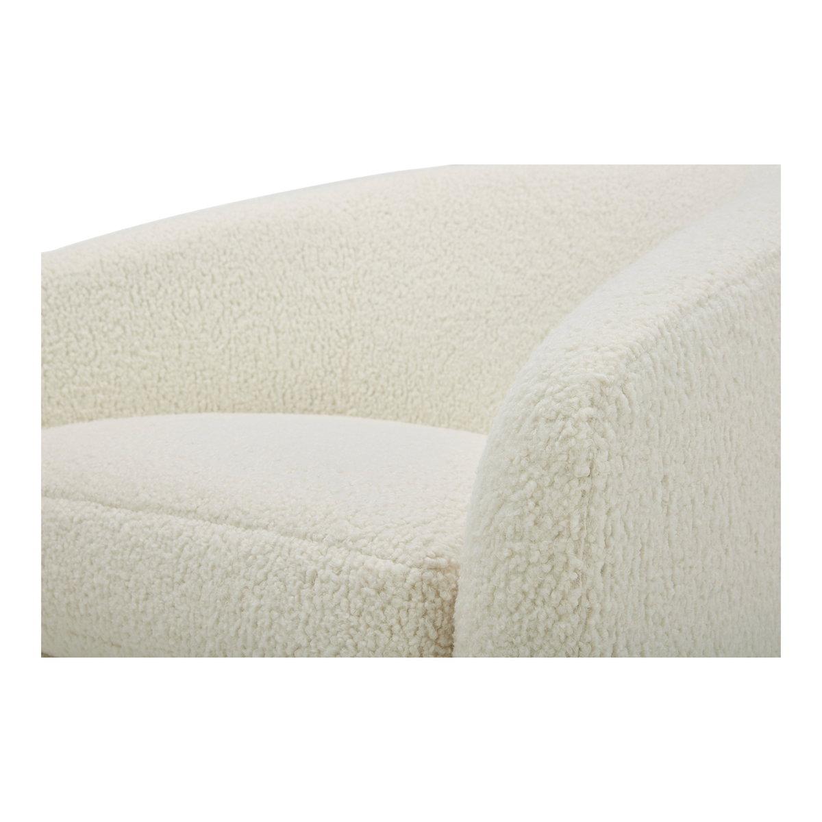 Oscy Swivel Chair Faux Shearling White, Accent Chair by Moe's Home, 31" width x 28" height x 31" depth View 6