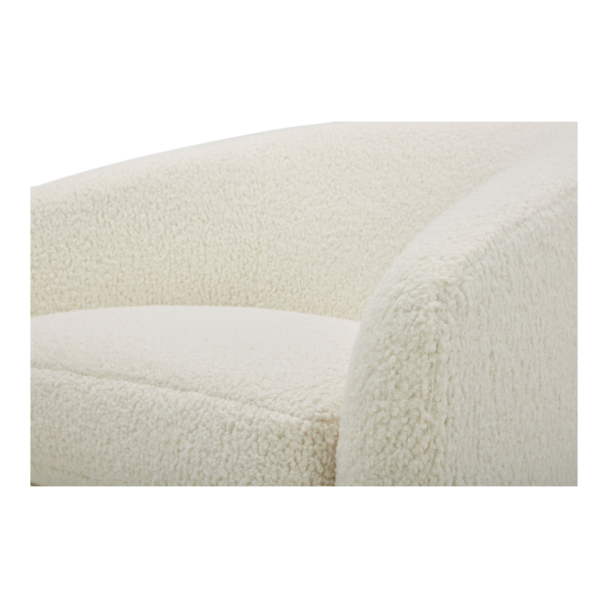 Oscy Swivel Chair Vegan Shearling White, Accent Chair by Moe's Home, 31" width x 28" height x 31" depth View 6