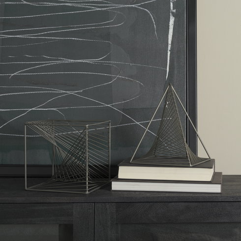 Rochon 8L x 8W Gray Metal Decorative Cube