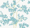 Lunaria Silhouette White & Aqua Wallpaper thumbnail 0