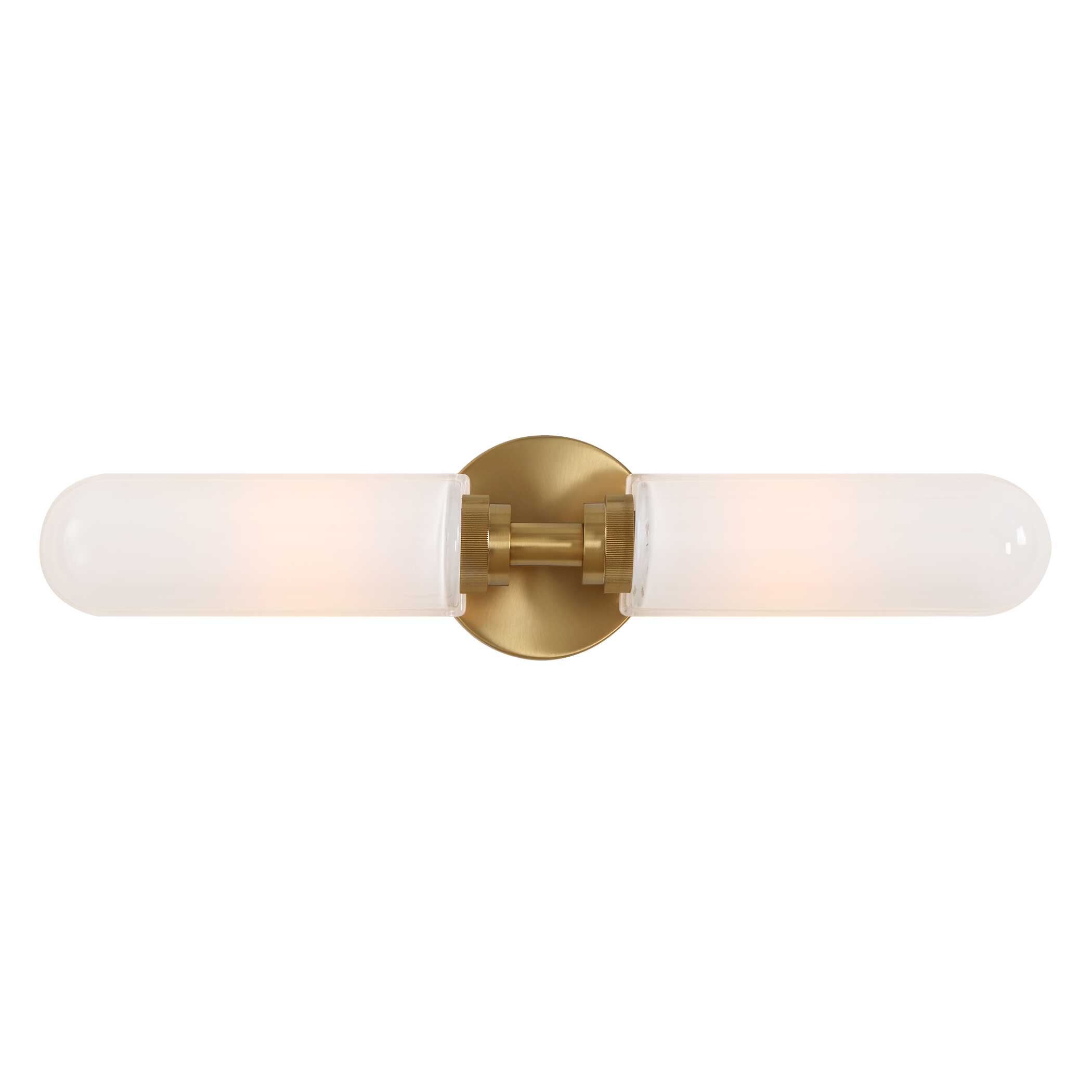 Wellsville 2 Lt Brass Sconce, Ceiling Light by Uttermost, 22" width x 5" height x 4.37" depth View 5
