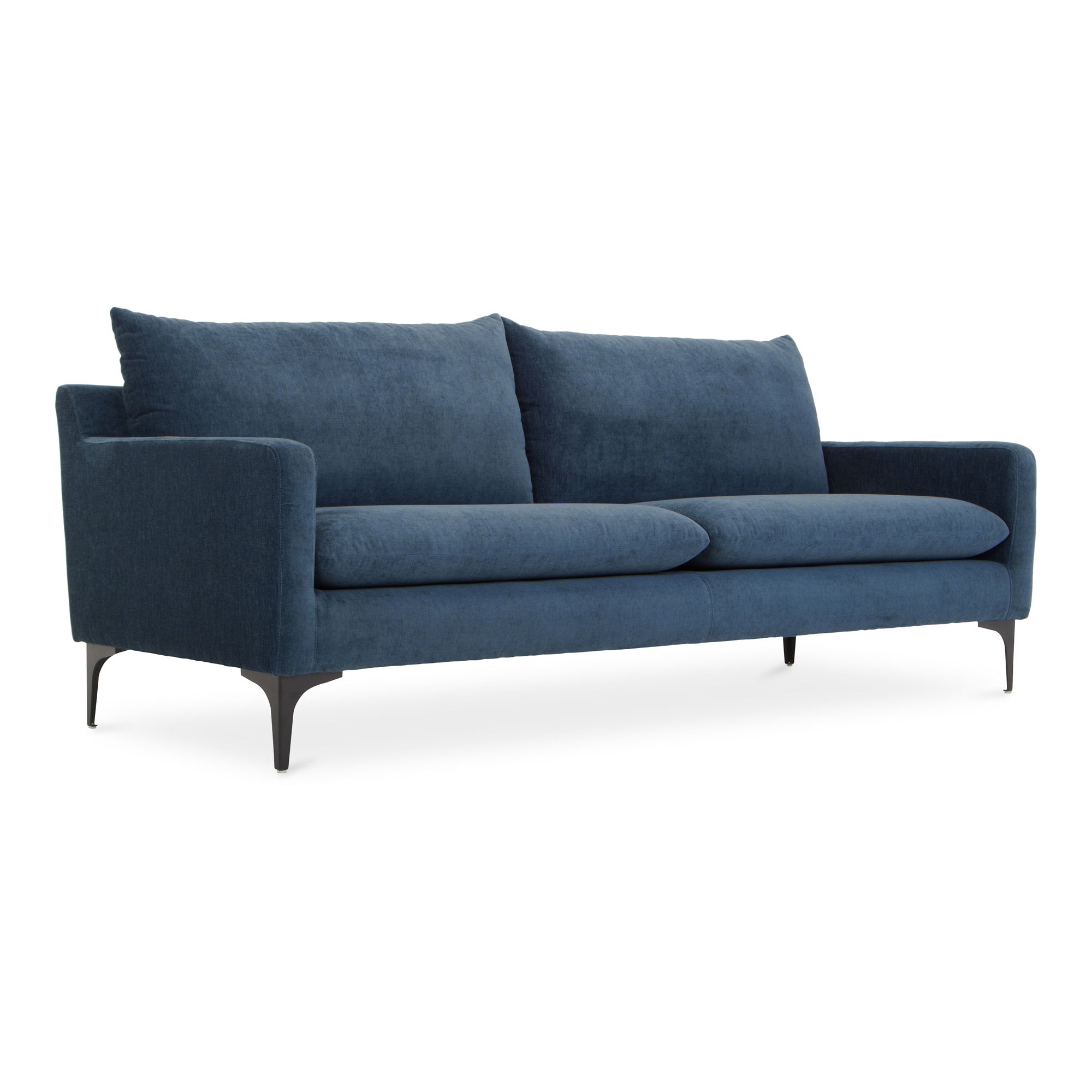 Paris Sofa Blue, Sofas & Sectional by Moe's Home, 80" width x 27" height x 35" depth View 2