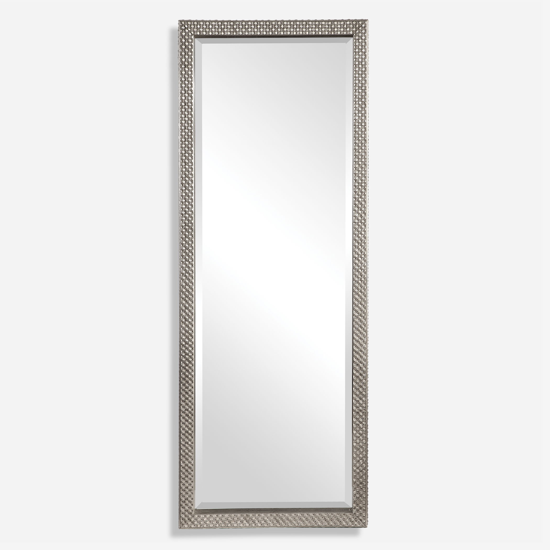 Cacelia Metallic Silver Mirror, by Uttermost, 28" width x 75.25" height x 2.37" depth View 1