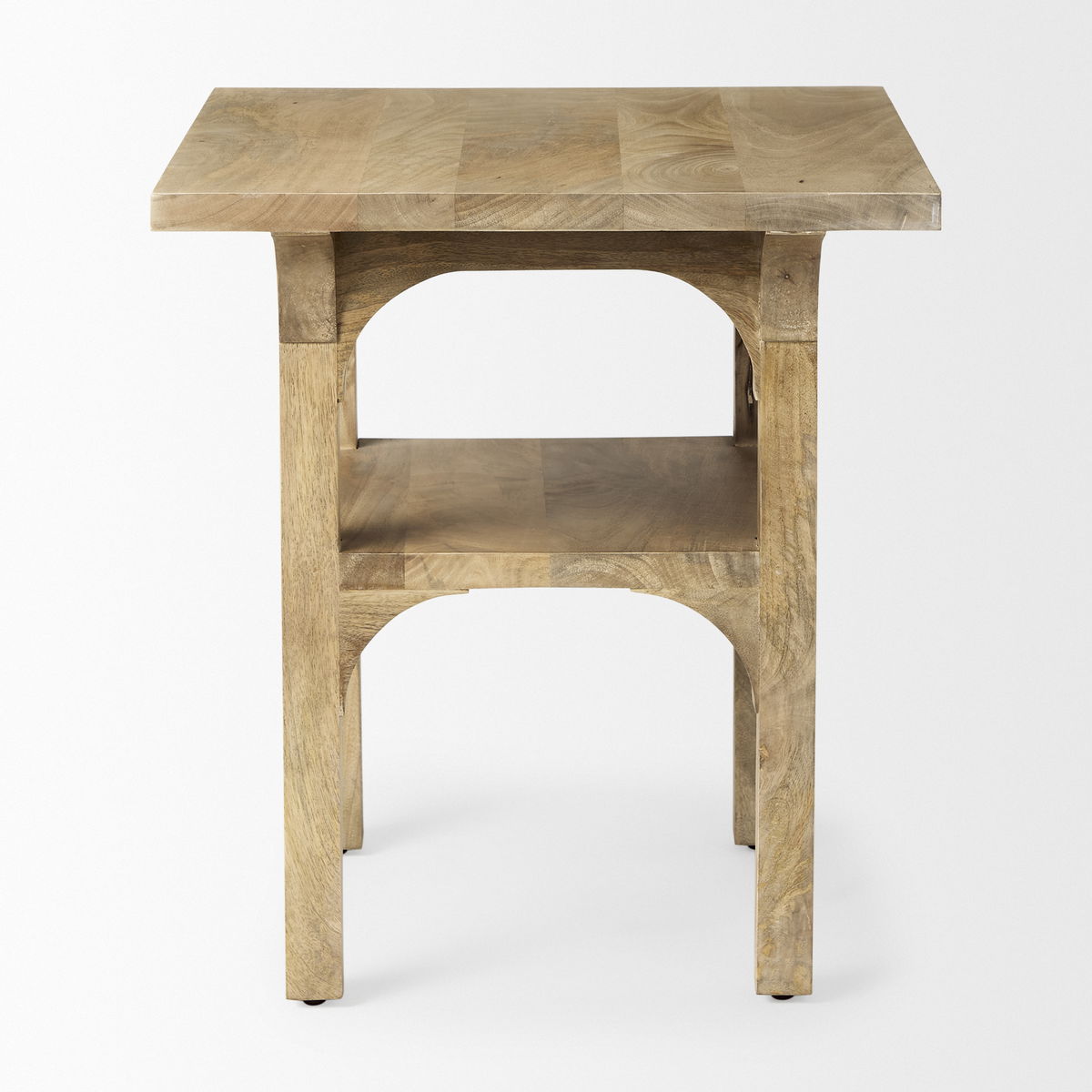 Candace Light Wood Bridge Accent Table, Side & End Table by Mercana, 20" length x 20" width x 22" height View 5