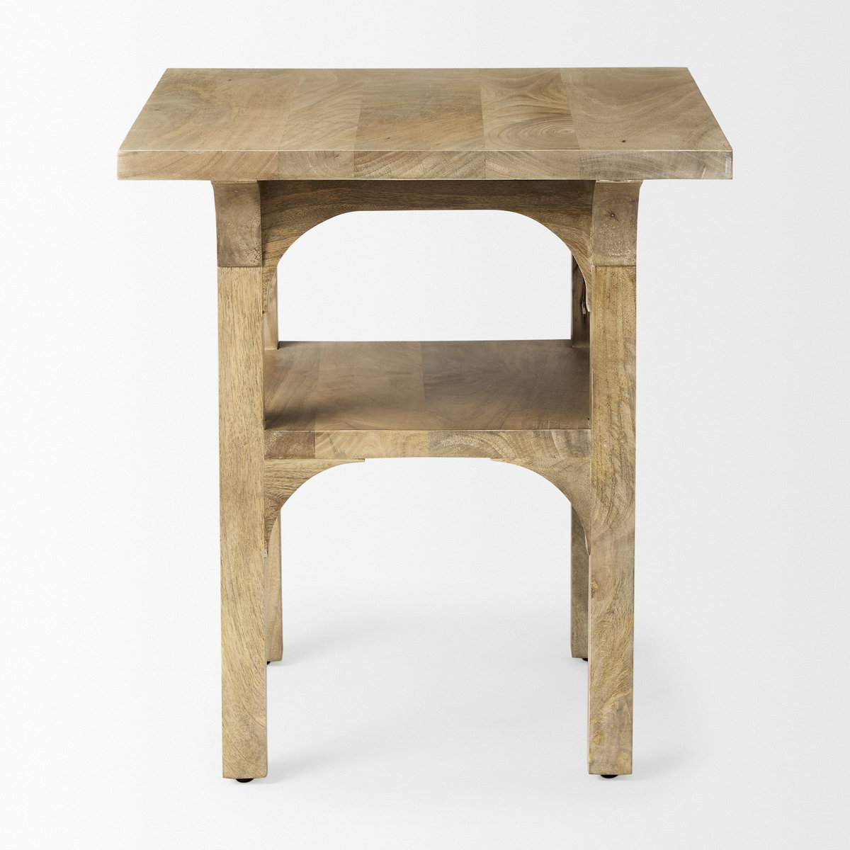 Candace Light Wood Bridge Accent Table, Side & End Table by Mercana, 20" length x 20" width x 22" height View 5