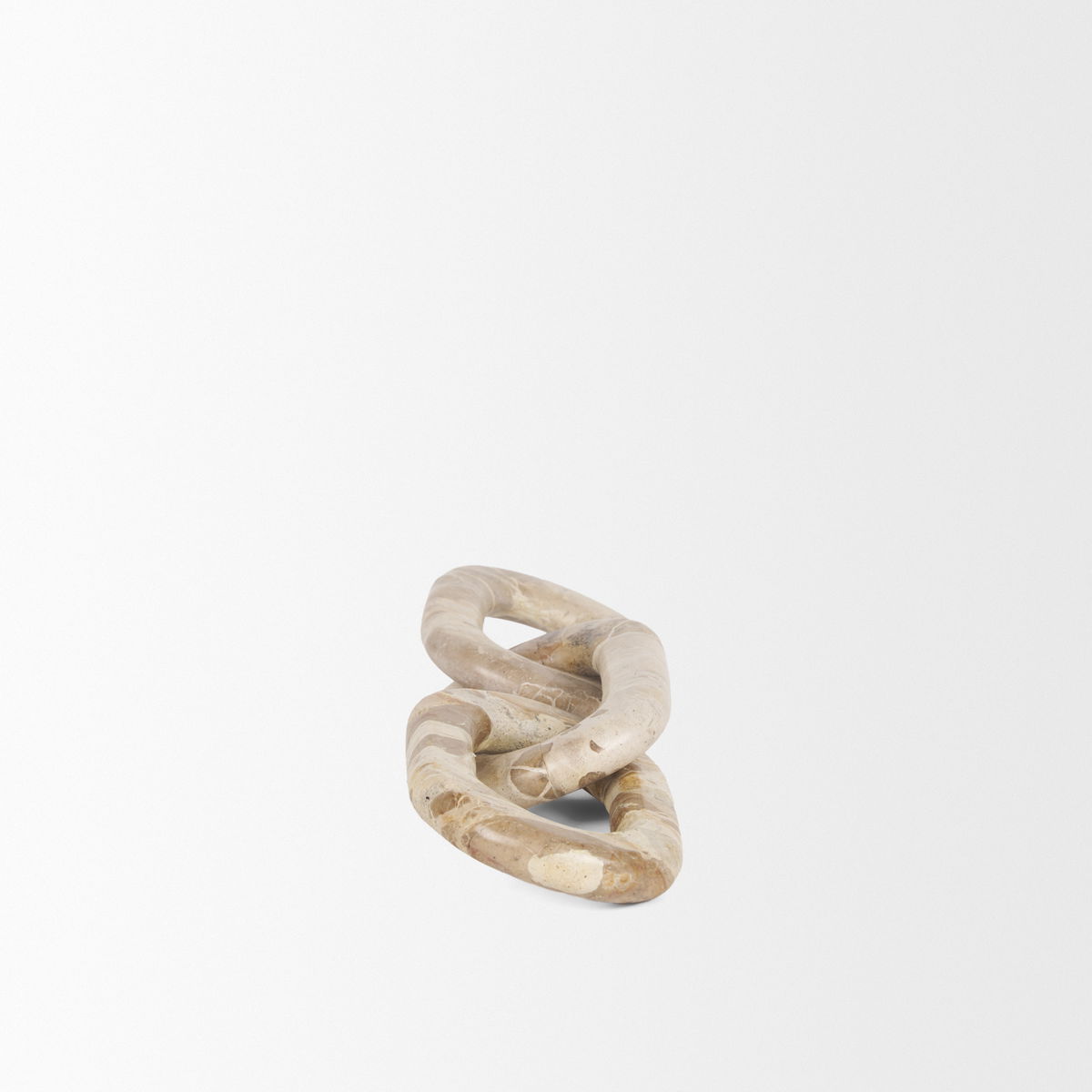 Reinir Beige Marble Chain Link Decorative Object, by Mercana, 13.25" length x 4.25" width x 1.06" height View 7