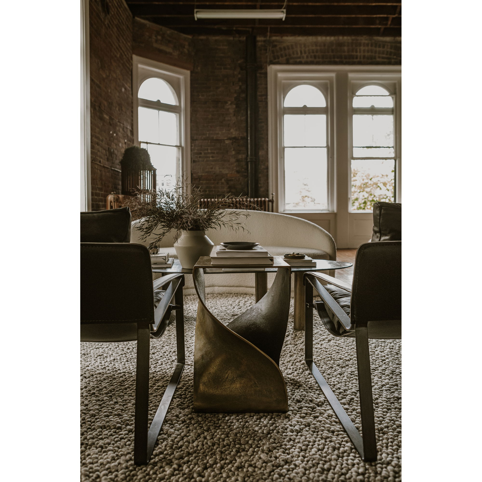 Twist Accent Table Brass, Side & End Table by Moe's Home, 14" width x 22" height x 14" depth View 5