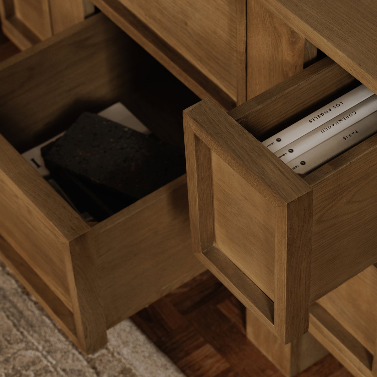Henley Nightstand Brown, by Moe's Home, 36" width x 26" height x 18" depth View 9