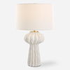 Wrenley Ridged White Table Lamp thumbnail 0