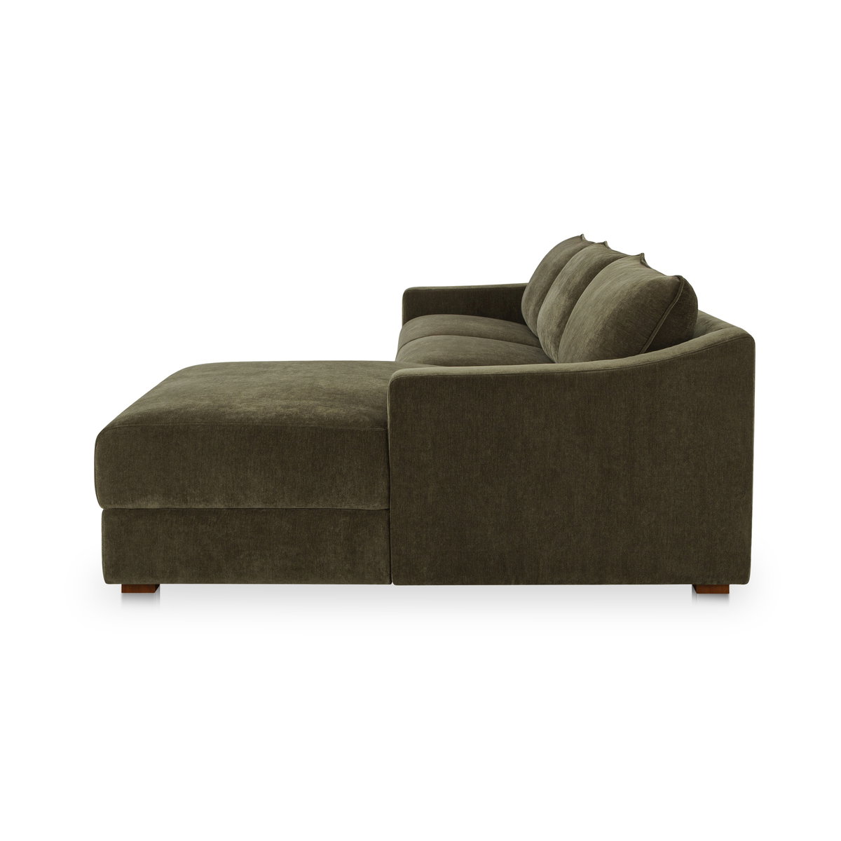 Farrow Sectional Cedar Green Right, Sectional Sofa by Moe's Home, 130.5" width x 31.75" height x 61.5" depth View 3