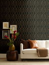 Oriental Lattice Black & Gold Wallpaper thumbnail 1
