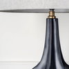 Bravar III 30' Gray-Blue Resin Base with Gray Fabric Shade Table Lamp, by Mercana, 16" length x 15" width x 30" height thumbnail 2