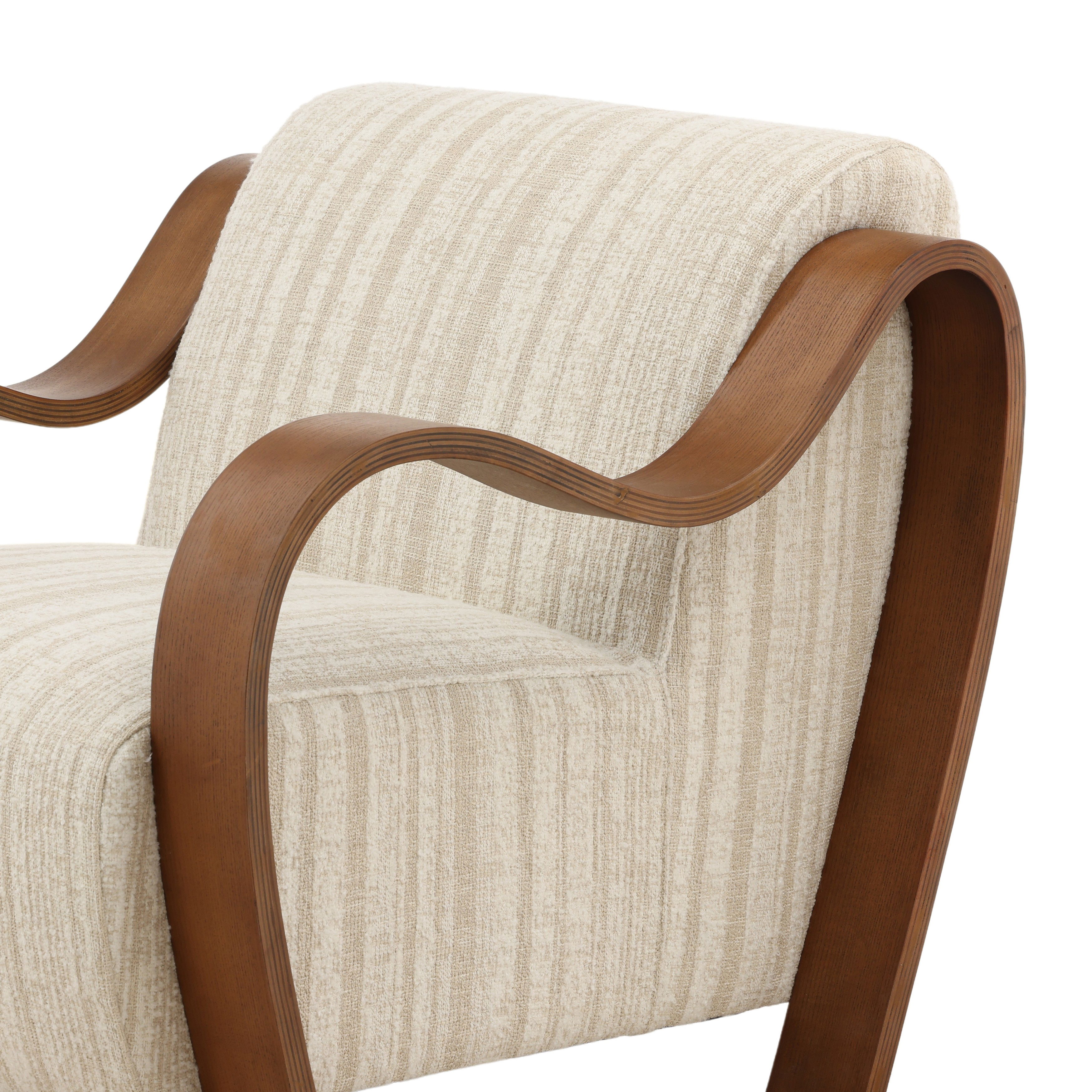 Amabel Occasional Chair Cream, Accent Chair by Dovetail, 30" width x 28.75" height x 36.5" depth View 6