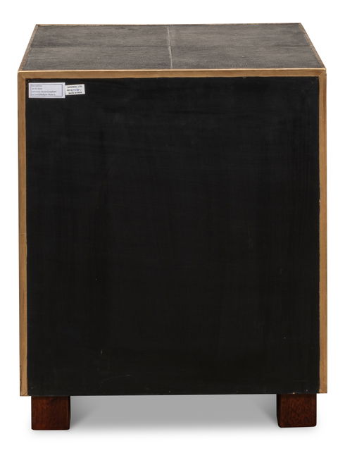 Gideon Shagreen 3 Drawer Side Table, Gry