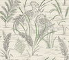 Fernwater Cranes Black & Green Wallpaper thumbnail 0
