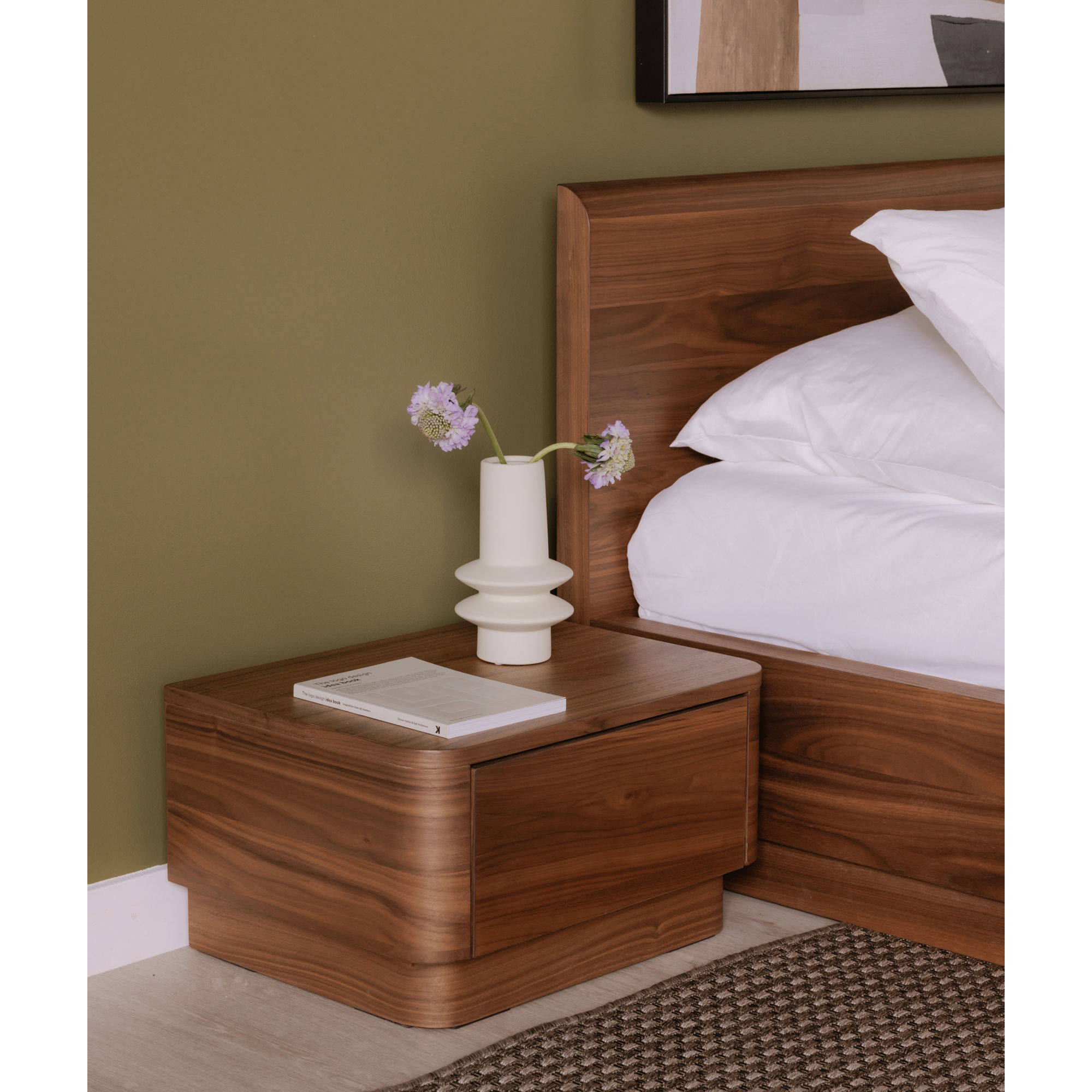 Round Off Small Nightstand Walnut, by Moe's Home, 20" width x 11" height x 15" depth View 8