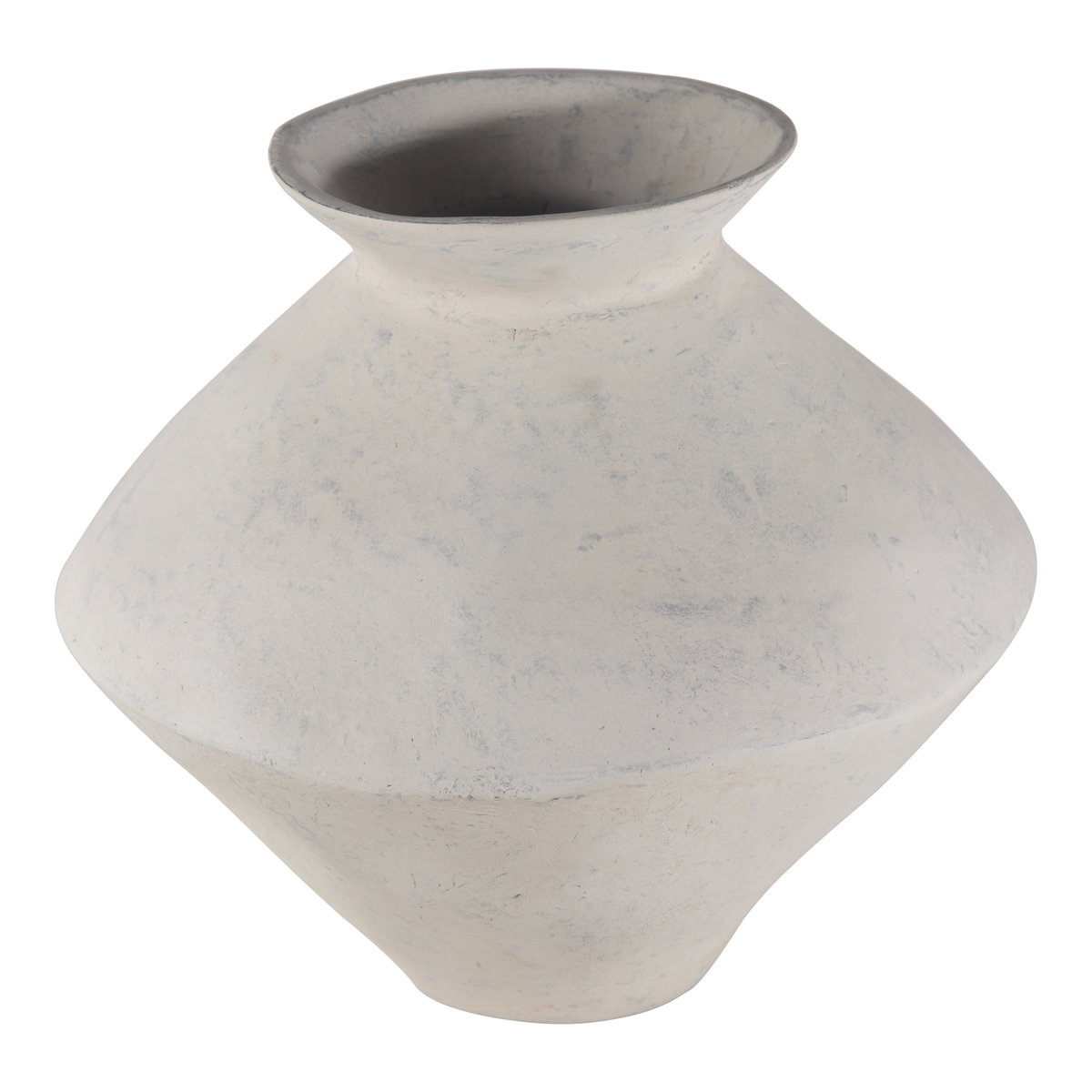 Raja Medium Decorative Vessel White, Vase by Moe's Home, 15" width x 14" height x 15" depth View 3