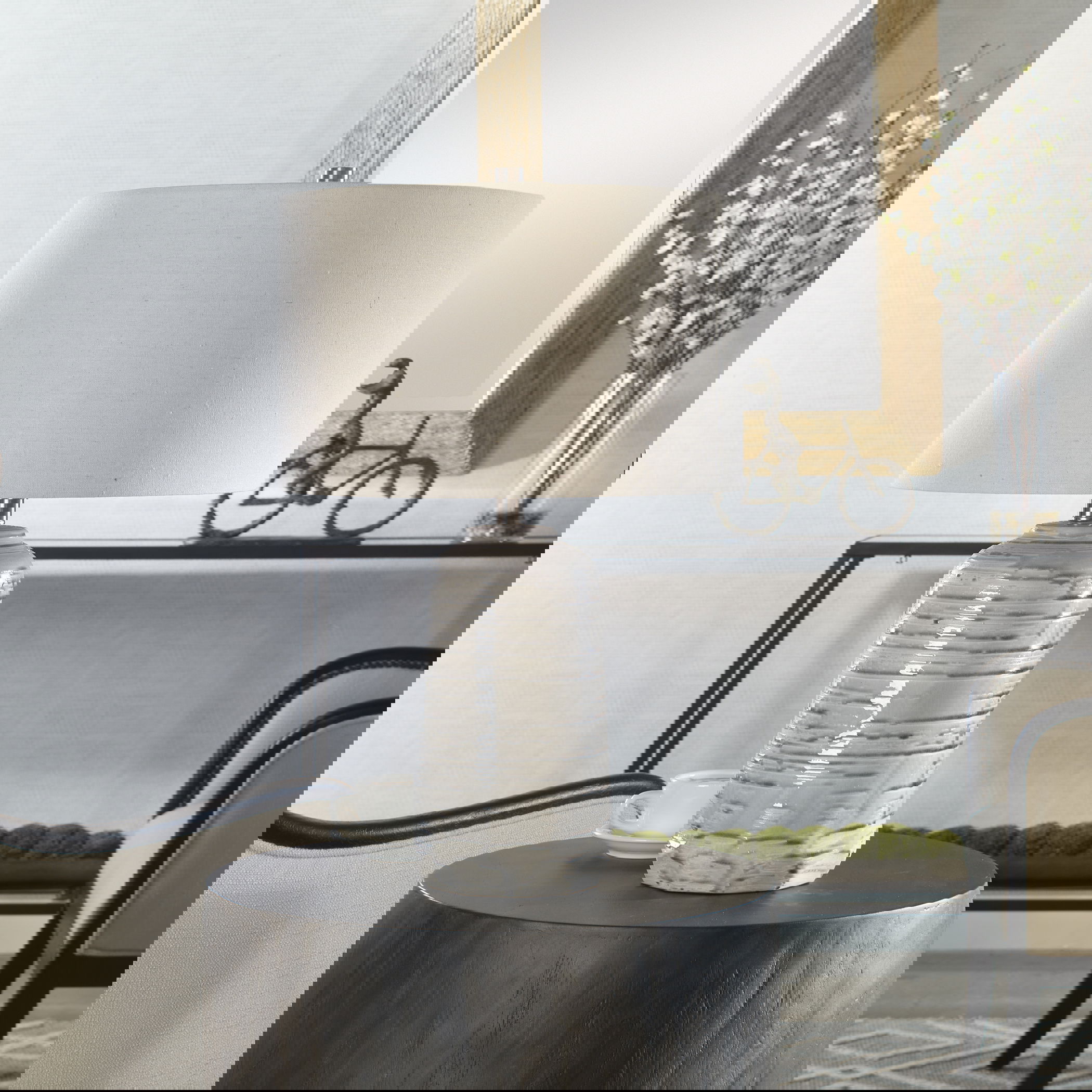 Cyclone Ivory Table Lamp, by Uttermost, 16" width x 24.75" height x 16" depth View 10