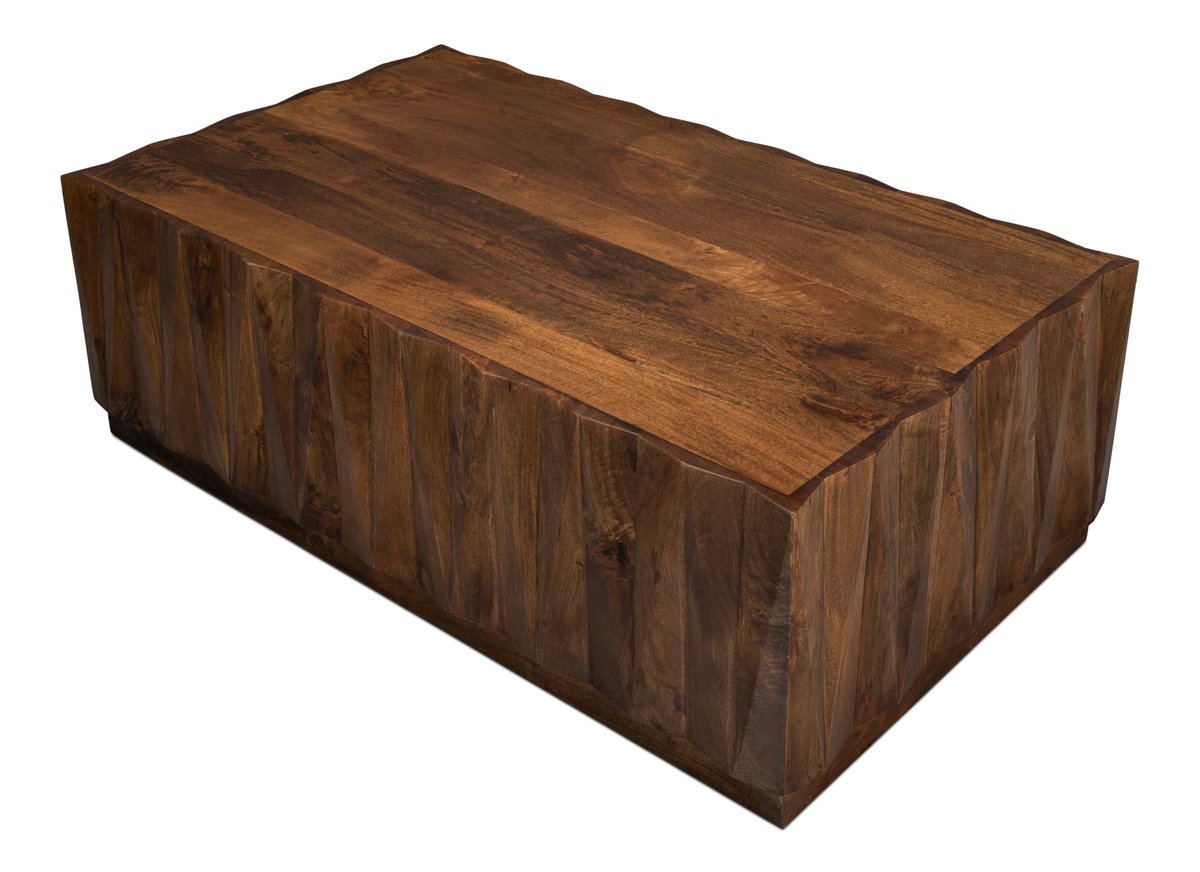 Denali Rectangle Cocktail Table, by Sarreid, 2'8" length x 4'6" width x 1'6" height View 10