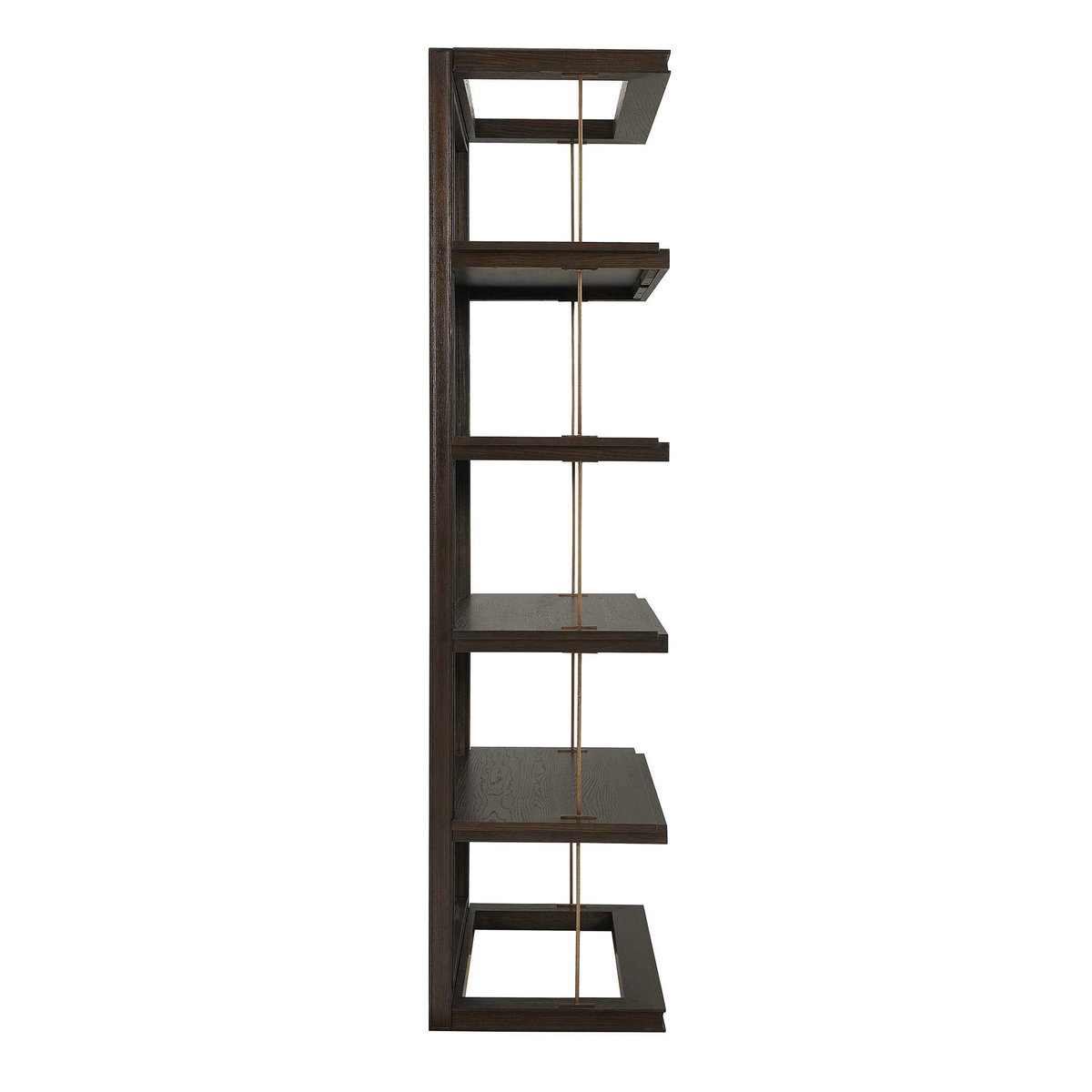 Kai Dark Walnut Etagere, Shelving & Bookcase by Uttermost, 40" width x 82" height x 20" depth View 5